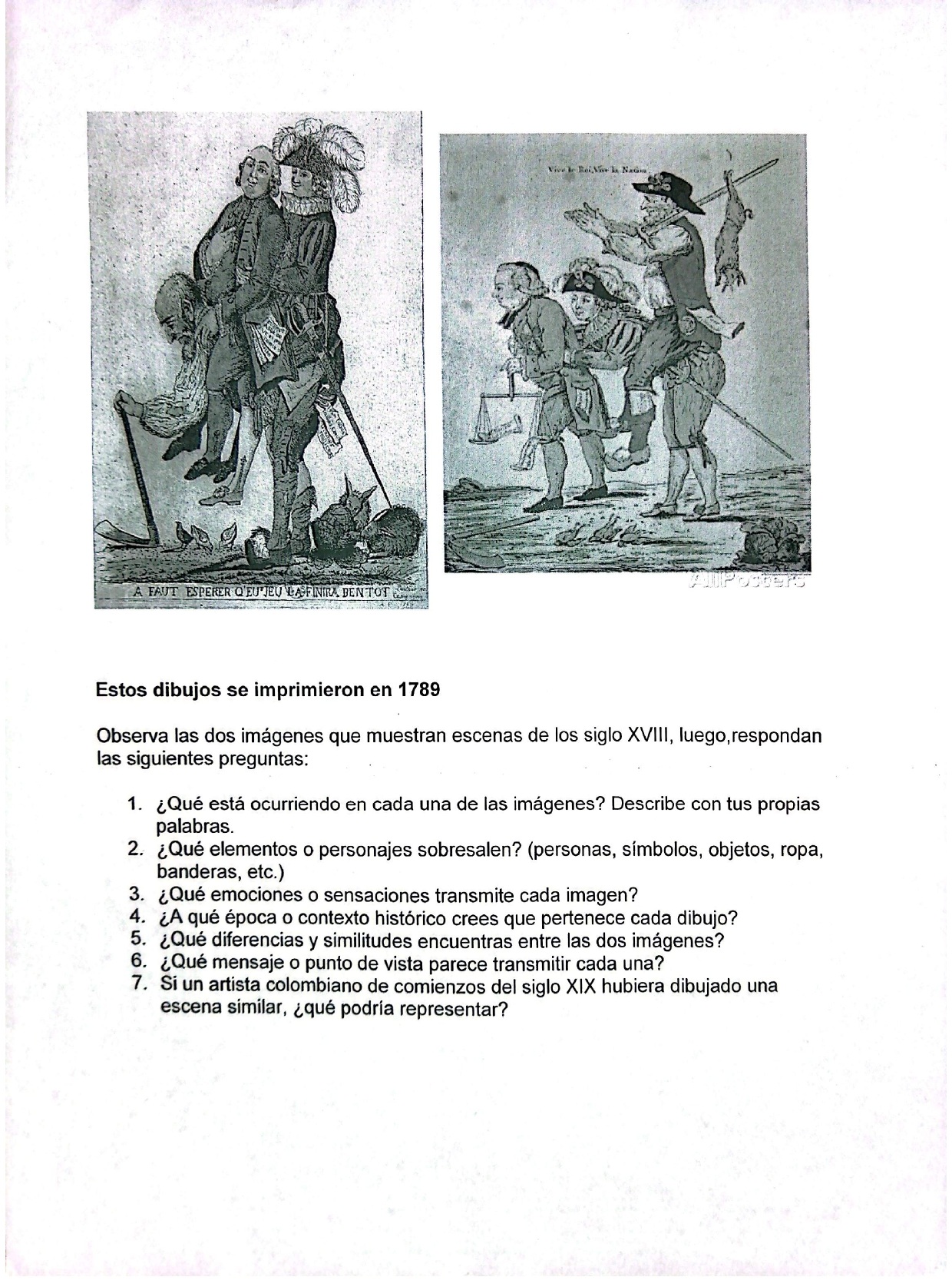 Evaluación de historia desde imágenes en octavo