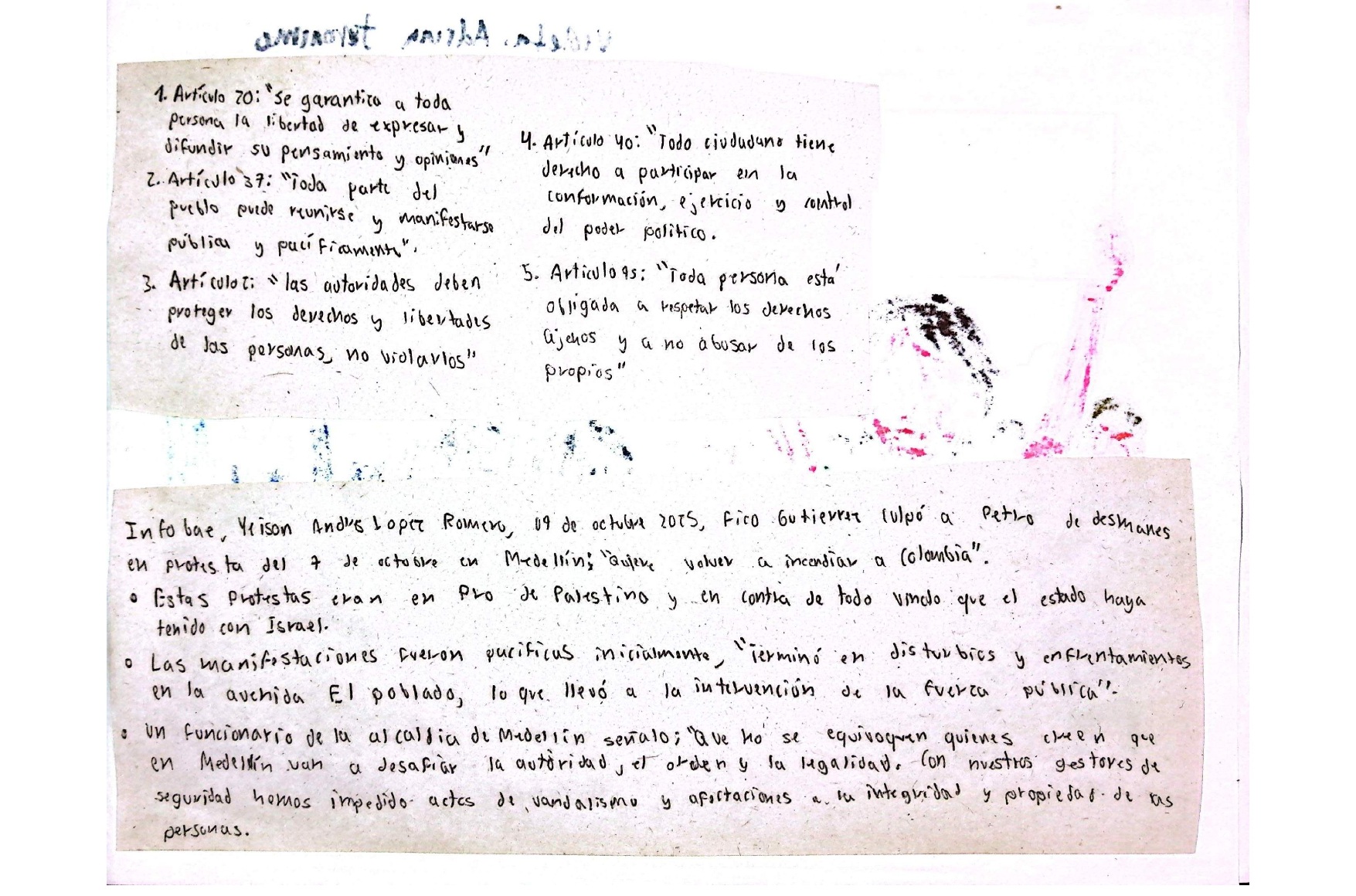 Investigación sobre derecho a la protesta